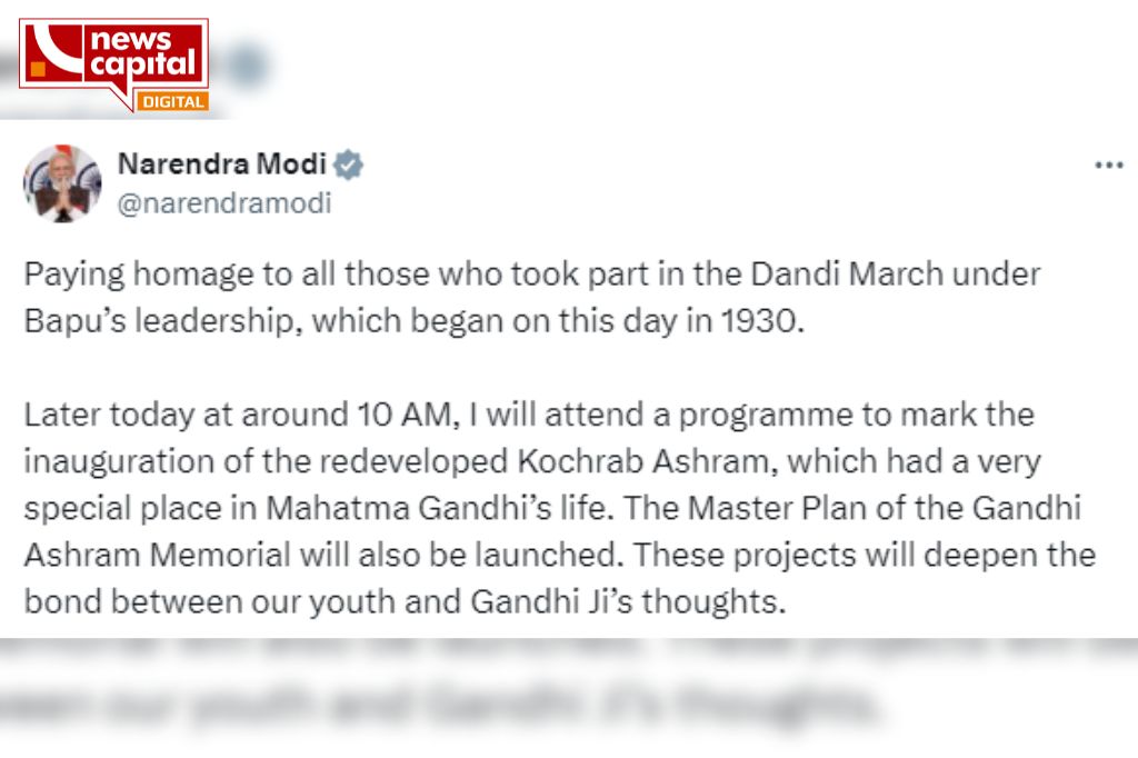 pm narendra modi paid tribute to people who participated in Dandi march